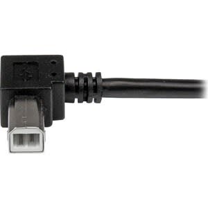 Startech.com Cable Adaptador Usb De 1m Para Impresora Acodado - 1x Usb A Macho - 1x Usb B Macho En ángulo Derecho - Cable For Impresora, Escáner, Disco Duro Externo - 480mbit/S - Apantallado - 24/28 Awg - Negro