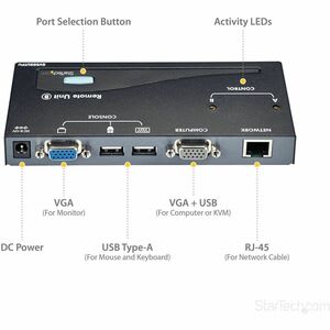 Startech.com Extensor De Consola Kvm Usb Por Cable Ethernet Cat5 Utp Rj45 - 150m - 2 Computador(es) - 1 Usuarios Locales - 1 Usuarios Remotos - 152.40m Alcance - Xga - 1024 X 768 Resolución Máxima De Vídeo - 2 X Red (rj-45) - 4 X Usb - 4 X Vga - 120 V Ac, 240 V Ac Voltaje De Entrada - De Escritorio