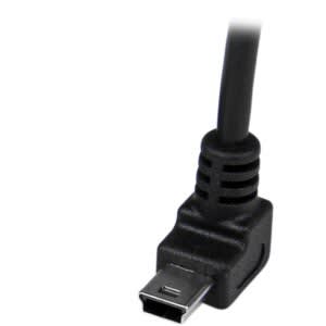 Startech.com Cable Adaptador 1m Usb A Macho A Mini Usb B Macho Acodado En ángulo Hacia Arriba - Cable For Cámara Digital, Disco Duro, Smartphone, Receptor Gps, Computador, Mac - 480mbit/S - Apantallado - 28 Awg - Negro