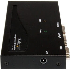StarTech.com Startech.com Duplicador Divisor De Video Vga De 2 Puertos 350mhz - Splitter Multiplicador De 2 Salidas Hd15 - 2048 X 1536 - 350mhz Ancho De Banda De Vídeo Máximo - 65m Distancia Máxima De Funcionamiento - Entrada De Vga - Salida De Vga
