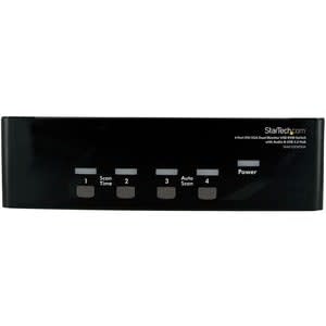 Startech.com Conmutador Switch Kvm Para 4 Computadoras Y 2 Pantallas Dvi Vga Audio Puertos Usb - 1920x1440 - 4 Computador(es) - 1 Usuarios Locales - Svga, Wuxga - 1920 X 1440 - 8 X Usb - 5 X Dvi - 5 X Vga - Montable En Bastidor, De Escritorio