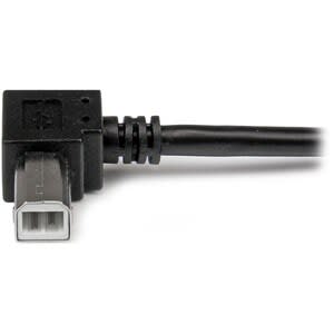 Startech.com Cable Adaptador Usb 2m Para Impresora Acodado - 1x Usb A Macho - 1x Usb B Macho En ángulo Derecho - Cable For Impresora, Escáner, Disco Duro Externo - 480mbit/S - Apantallado - Níquel Conector Chapado - 24/28 Awg - Negro