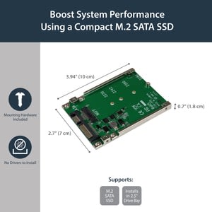 StarTech.com Startech.com Adaptador De Ssd Sata M.2 A Sata De 2.5" - Convertidor De M.2 Ngff A Sata - 7mm - Marco Abierto - Adaptador Para Disco Duro M.2