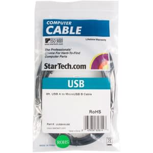 StarTech.com Startech.com Cable Usb 2.0 De 1.8m A Macho A Micro B Macho - Extremo Prinicpal: 1 X Usb 2.0 Tipo A - Macho - Negro