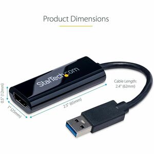 Startech.com Adaptador De Video Usb 3.0 A Hdmi - Cable Convertidor Compacto - 1920 X 1200 Supported - Negro