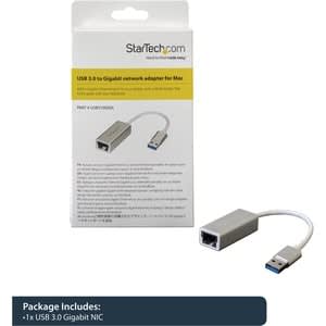 Startech.com Adaptador De Red Ethernet Gigabit Usb 3.0 - Plateado - De Aluminio - Para Macbook, Chromebook Or Tablet - Controlador Nativo - Usb 3.1 - 1 Puerto(s) - 1 - Par Trenzado