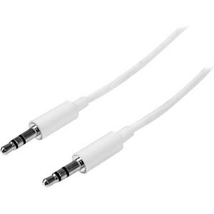 Startech.com Cable De 2 Metros Slim Delgado De Audio Estéreo Mini Jack Plug 3.5mm Trrs - Blanco - Macho A Macho - Cable For Dispositivo De Audio, Ipod, Ipad, Iphone - Níquel Conector Chapado - Blanco