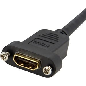 StarTech.com Startech.com Cable Adaptador De 0.9m Hdmi Hembra A Macho, Cable Hdmi De Alta Velocidad 4k De Montaje En Panel, Hdmi Uhd 4k 30hz, 10.2gbps - Cable For Pc, Dispositivo De Audio/Vídeo, Placa Frontal - Cable De Extensión - Cmg - 28 Awg - Negro