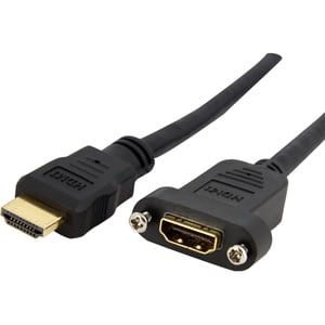 Startech.com Cable Adaptador De 0.9m Hdmi Hembra A Macho, Cable Hdmi De Alta Velocidad 4k De Montaje En Panel, Hdmi Uhd 4k 30hz, 10.2gbps - Cable For Pc, Dispositivo De Audio/Vídeo, Placa Frontal - Cable De Extensión - Cmg - 28 Awg - Negro