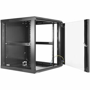 Intellinet 12u Montaje En Pared Gabinete Cerrado Armario De Bastidor Para Conmutador Lan, Panel De Conexión - 482.60mm Ancho Del Rack X 355mm Profundidad Del Rack - Negro - Vidrio Templado, Spcc, Acero Laminado En Frío, Metal Galvanizado - 60kg Capacidad Máxima De Peso - 60kg Capacidad De Peso Estático - 3año(s) Garantía - Image 2