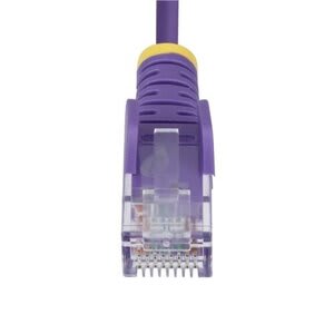 Cable De Red Ethernet Cat6 Delgado Sin Enganches Morado De 1m - Cable Rj45 Snagless Slim De 28awg - Alambre De Cobre Puro - Poe 100w - Con Alivios De Tensión - Lszh - Probado Con Fluke