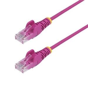 Cable De Red Ethernet Cat6 Delgado Sin Enganches Rosa De 1.5m - Cable Rj45 Snagless Slim De 28awg - Alambre De Cobre Puro - Poe 100w - Con Alivios De Tensión - Lszh - Probado Con Fluke