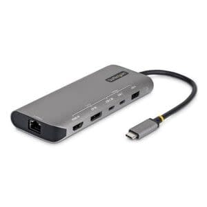 Adaptador Multipuertos Usb4 Para 2 Pantallas - Sin Controladores Para Macos Y Windows - Pd De Carga De 140w - 4k 144hz - Hub De 3 Puertos Usb - Red Ethernet 2.5gbe