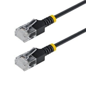 Cable Ethernet Cat6a Ultra Delgado De 3m Negro - Cable De Red Snagless Rj45 Utp Con Alambre De Cobre Puro 34awg - Probado Con Canal Fluke