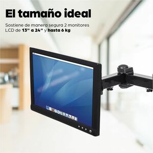 Manhattan Soporte Monitor P/2 Monitor 13 A 24" Escritorio - Altura Ajustable - 2 Pantalla(s) Admitidas - 33cm A 68.6cm (27") Para Pantalla Plana - 12kg Capacidad De Carga - 75 X 75, 100 X 100 - Compatible Con Montura Vesa - Robusto - Metal Fundido - Image 8