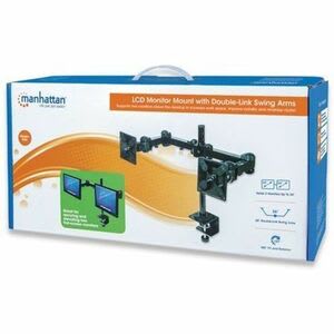 Manhattan Soporte Monitor P/2 Monitor 13 A 24" Escritorio - Altura Ajustable - 2 Pantalla(s) Admitidas - 33cm A 68.6cm (27") Para Pantalla Plana - 12kg Capacidad De Carga - 75 X 75, 100 X 100 - Compatible Con Montura Vesa - Robusto - Metal Fundido - Image 10