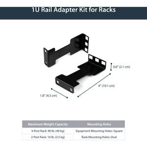Startech.com Juego Adaptador De Profundidad De Riel Para Racks De Servidores - 1u - 4.54kg Capacidad De Carga - Acero - 1 Solamente - Image 9
