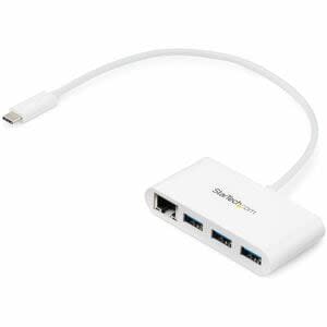 Startech.com Concentrador Usb 3.0 De 3 Puertos Con Usb-C Y Ethernet Gigabit - Hub De Usb Convencional - 5gbps - Blanco - Soporte Uasp - 3 Total Usb Port(s) - 3 Usb 3.0 Port(s)1 Puerto(s) De Red (rj-45) - Pc, Mac, Linux