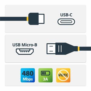 Startech.com Cable Adaptador De 2m Usb-C A Micro Usb-B - Usb 2.0 - Cable For Disco Duro, Teléfono Móvil, Tableta, Portátil, Computadora De Escritorio, Disco Duro Externo, Cargador De Pared, Cargador De Automóvil, Cargador Portátil - 480mbit/S - Apantallado - Níquel Conector Chapado - 22/30 Awg - Negro - Image 3