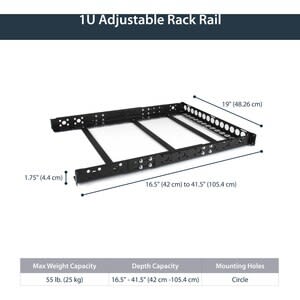 Startech.com Rieles Universales 1u De 19 Pulgadas Ajustables Para Gabinete Rack De Servidores - Capacidad De Carga De Hasta 25kg - Rieles Universales 1u De 19 Pulgadas Ajustables Para Gabinete Rack De Servidores - Capacidad De Carga De Hasta 25kg - Image 5