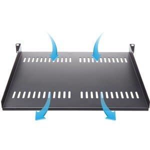 StarTech.com Startech.com Charola Estante Ventilado 1u Para Gabinete Rack De 19 Pulgadas - 16" De Profundidad - De Acero - 20kg De Capacidad - Negro - Acero - 20.05kg Capacidad Máxima De Peso