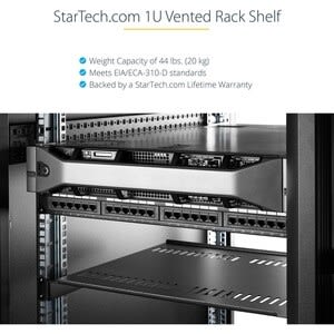 Startech.com Charola Estante Ventilado De 1u Para Gabinete Rack De Servidores De 19 Pulgadas - 7" De Profundidad - En Acero - 20kg - Acero, Spcc - 20.05kg Capacidad De Peso Estático - Image 2