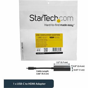Startech.com Adaptador Usb-C Multipuertos De Video - 4k 30 Hz - Usb Tipo C A Hdmi/Dvi / Hdmi - Hub Usbc - Cdpvgdvhdbp - Usb Tipo-C - Hdmi - Dvi - Vga - Cableado - Image 7