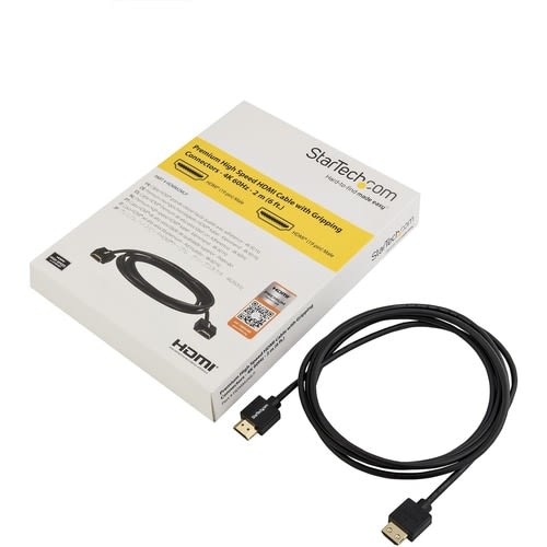Startech.com Cable De 2m Hdmi 2.0, Cable Hdmi Premium 4k 60hz De Alta Velocidad Con Ethernet, Cable Hdmi Ultra Hdmi, Cable De Video - Cable For Dispositivo De Audio/Vídeo, Pantalla Digital Signage, Sistema De Teatro En Casa, Monitor, Tv, Portátil, Proyector, Computador - 18gbit/S - Admite Hasta3840 X 2160 - Apantallado - Oro Conector Chapado - 34 Awg - Negro - Image 5