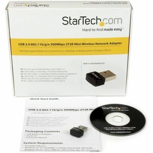 Startech.com Mini Adaptador De Red Inalámbrico Usb 2.0 A Wireless N De 300 Mbps - Wifi Externo 802.11n 2t2r - Usb 2.0 - 300mbit/S - 2.48ghz Ism - Externo - Image 3