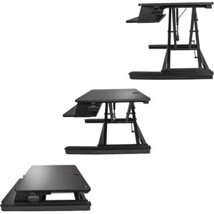 Startech.com Estación De Trabajo De Pie Y Sentado Para 2 Monitores De Hasta 24" O 1 Monitor De 30" - Escritorio Ergonómico Ajustable - Hasta 76.2cm (30") Para Pantalla Plana - 15.06kg Capacidad De Carga - 16cm Altura X 89.9cm Ancho - De Escritorio, Sobremesa - Negro - Flexible - Image 7