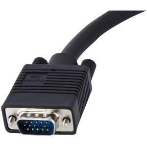 Startech.com Cable De 30 Cm Coaxial Para Monitor Hd15 Vga A 5 Bnc Rgbhv - Macho A Hembra - Cable For Pc, Amplificador De Distribución, Monitor, Dispositivo De Vídeo, Proyector - Extremo Prinicpal: 1 X 15-Pines Hd-15 - Macho - Níquel Conector Chapado - 28 Awg - Negro - Image 2