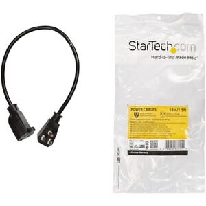 Startech.com Cable De 0.45m De Extensión De Alimentación De Computadora, Plano Nema 5-15p A Nema 5-15r, Extensión De Toma, Ul - Para Computadora De Escritorio, Impresora, Escáner, Servidor - Nema 5-15p / Nema 5-15r - 125 V Ac / 10a - Negro - 1 Solamente - Image 4