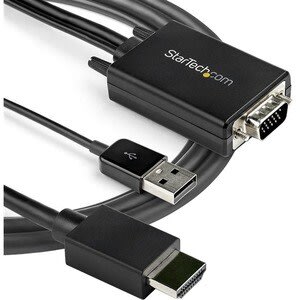 Startech.com Vga2hdmm2m Cable Adaptador De Vga A Hdmi 2m - Audio Vía Usb -1080p - 2 Años De Garantía - 1 X 15-Pines Hd-15 - Macho, 1 X Usb 2.0 Tipo A - Macho - Negro
