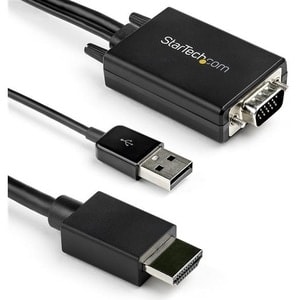 Startech.com Vga2hdmm2m Cable Adaptador De Vga A Hdmi 2m - Audio Vía Usb -1080p - 2 Años De Garantía - 1 X 15-Pines Hd-15 - Macho, 1 X Usb 2.0 Tipo A - Macho - Negro