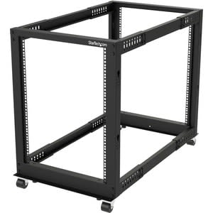Startech.com Rack 15u Móvil De Marco Abierto De 4 Postes Para Servidores - Rack De 19 Pulgadas - Ruedas O Patas Niveladoras - Acero, Acero Laminado En Frío - 300kg Capacidad De Peso Dinámico - 544kg Capacidad De Peso Estático