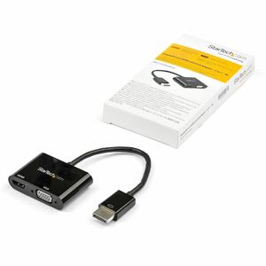 Startech.com Adaptador De Video Displayport A Hdmi Vga - Dongle Convertidor Displayport 1.2 Hbr2 A Hdmi 2.0 (4k 60hz) O Vga 1080p - Negro - Image 3