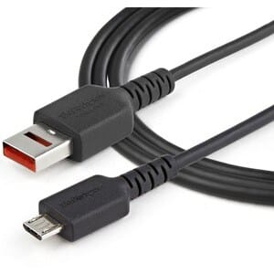 StarTech.com Startech.com Cable De Carga De 1m Con Seguridad - Cable Adaptador Usb A Micro Usb De Sólo Carga Con Bloqueo De Datos Para Teléfono/Tablet - Cable For Smartphone, Tableta, Dispositivo Móvil, Portátil, Computadora De Escritorio, Auricular, Cámara, Cargador De Pared - Extremo Prinicpal: 1 X Usb 2.0 Tipo A - Macho - Apantallado - Níquel Conector Chapado - 22/32 Awg - Negro