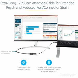 Startech.com Adaptador Usb C A Displayport - Conversor Usb Tipo C A Displayport 1.4 De 8k/4k 60hz - Convertidor De Video Usbc A Dp Dongle - 7680 X 4320 Supported - Gris - Image 2