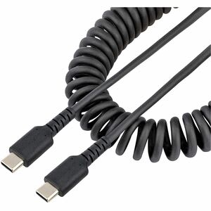 StarTech.com Startech.com Cable De 1m De Carga Usb C A Usb C, Cable Usb Tipo C En Espiral De Carga Rápida Y Servicio Pesado, Cable Usb 2.0 Usbc Negro - Cable For Dispositivo Móvil, Ipad Pro, Ipad Mini, Smartphone - 480mbit/S - Apantallado - Níquel Conector Chapado - 22/32 Awg - Negro