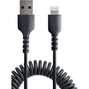 Startech.com Cable De 1m Usb A Lightning En Espiral Con Certificación Mfi Negro - Cable Lightning En Espiral De Carga Para Iphone - Cable For Dispositivo Móvil, Iphone, Ipad Air, Ipad, Ipad Mini, Airpods, Magic Keyboard, Magic Trackpad, Ratón Magic, Control Remoto Siri, Estación De Carga - 480mbit/S - Mfi - Apantallado - Níquel Conector Chapado - 22/32 Awg - Negro - Image 3