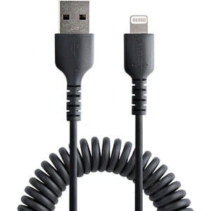Startech.com Cable De 1m Usb A Lightning En Espiral Con Certificación Mfi Negro - Cable Lightning En Espiral De Carga Para Iphone - Cable For Dispositivo Móvil, Iphone, Ipad Air, Ipad, Ipad Mini, Airpods, Magic Keyboard, Magic Trackpad, Ratón Magic, Control Remoto Siri, Estación De Carga - 480mbit/S - Mfi - Apantallado - Níquel Conector Chapado - 22/32 Awg - Negro - Image 5