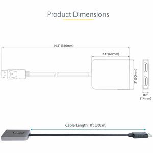 Startech.com Hub Concentrador Mst Displayport A 2 Puertos Hdmi 4k 60hz - Adaptador Divisor Con Cable De 30cm - Hub Mst Dp 1.4 Dsc Hbr3 - 3840 × 2160 - Displayport - 2 X Salida Hdmi - Usb - Image 3