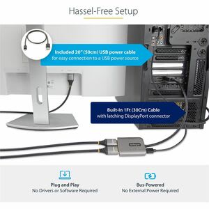 Startech.com Hub Concentrador Mst Displayport A 2 Puertos Hdmi 4k 60hz - Adaptador Divisor Con Cable De 30cm - Hub Mst Dp 1.4 Dsc Hbr3 - 3840 × 2160 - Displayport - 2 X Salida Hdmi - Usb - Image 5