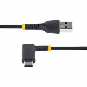 Startech.com Cable 2m Usb A A Usb C Acodado En ángulo Recto - Cable Usb-C De Carga Rápida De Alta Resistencia - Usb 2.0 A A Usb Tipo-C - Cable For Dispositivo Periférico, Ipad Pro, Ipad Mini, Smartphone, Dock, Cargador, Cargador De Automóvil - 480mbit/S - Apantallado - Oro, Níquel Conector Chapado - 22/32 Awg - Negro