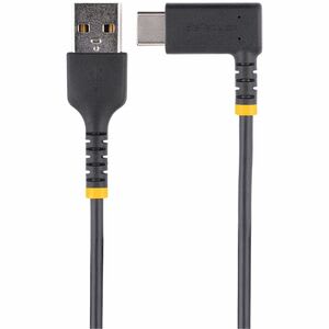 Startech.com Cable 2m Usb A A Usb C Acodado En ángulo Recto - Cable Usb-C De Carga Rápida De Alta Resistencia - Usb 2.0 A A Usb Tipo-C - Cable For Dispositivo Periférico, Ipad Pro, Ipad Mini, Smartphone, Dock, Cargador, Cargador De Automóvil - 480mbit/S - Apantallado - Oro, Níquel Conector Chapado - 22/32 Awg - Negro