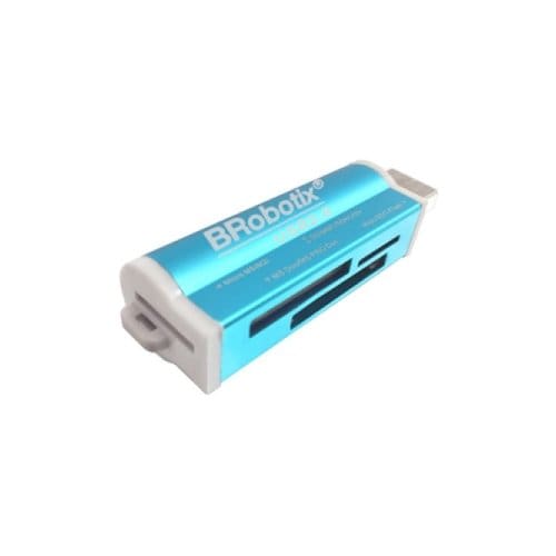 BRobotix Brobotix Lector Usb V2.0 "todo En Uno": Micro Sd, Sd, Ms Duo, Micro Ms. Metálico, Azul