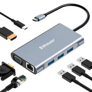 Brobotix Docking 7 En 1 - Hdmi , Rj45 Gigabit , 3 Usb V3.0, Usb Tipo C , Vga - 1 Conexión Usb Tipo C Macho A (1 Puerto Hdmi Hembra, 3 Puertos Usb V3.0 Tipo A Hembra, 1 Puerto Usb Tipo C Hembra, 1 Puerto Rj45 Ethernet Gigabit 10/100/1000 - Image 2