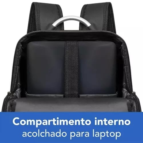 Brobotix Maletin Backpack 15.6" Modelo Champion Color Negro Con Asa Metálica - Mochila Notebook Laptop Pc - Image 3