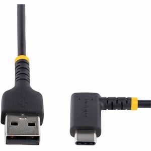 Startech.com Cable 2m Usb A A Usb C Acodado En ángulo Recto - Cable Usb-C De Carga Rápida De Alta Resistencia - Usb 2.0 A A Usb Tipo-C - Cable For Dispositivo Periférico, Ipad Pro, Ipad Mini, Smartphone, Dock, Cargador, Cargador De Automóvil - 480mbit/S - Apantallado - Oro, Níquel Conector Chapado - 22/32 Awg - Negro