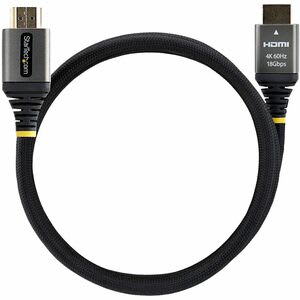 Startech.com Cable Hdmi 2.0 Certificado Premium De Alta Velocidad De 1m - Ultraflexible - Trenzado - 4k 60hz/1440p 144hz - Cable For Dispositivo De Audio/Vídeo, Workstation, Pantalla, Bastidor, Mosaico, Receptor A/V, Barra De Sonido - 18gbit/S - Admite Hasta2560 X 1440, 3840 X 2160, 1920 X 1080, 5120 X 2880 - Apantallado - Oro Conector Chapado - Negro, Plata